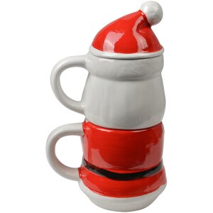 Bouteille de Noël Santa Claus en céramique 300/375 ml style campagne