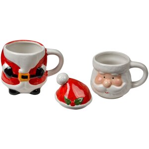 Bouteille de Noël Santa Claus en céramique 300/375 ml style campagne