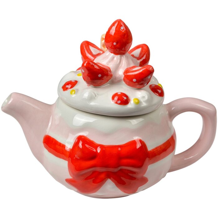 Clayre & Eef Théière Fruité aux Fraises Rose 325 ml Céramique 17x10x13 cm