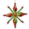 Clayre & Eef 6GL4705 Pendentif de Noël en verre Ø 16x3 cm Vert Rouge Style campagnard