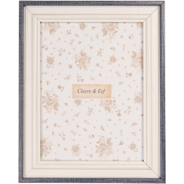Clayre & Eef 2F1226L Cadre photo Blanc Bleu 19x24 cm pour photos 15x20 cm