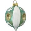 Clayre & Eef 6GL4707 Boule de Noël Bleu Blanc Ø 5x7 cm Verre Style Campagne
