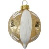 Clayre & Eef 6GL4708 Boule de Noël en verre Gris Blanc Ø 5x7 cm style campagnard