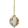 Clayre & Eef 6GL4708 Boule de Noël en verre Gris Blanc Ø 5x7 cm style campagnard