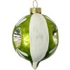 Clayre & Eef 6GL4709 Boule de Noël en verre Vert Blanc Ø 5x7 cm style campagnard