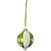 Clayre & Eef 6GL4709 Boule de Noël en verre Vert Blanc Ø 5x7 cm style campagnard