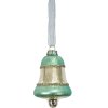 Clayre & Eef 6GL4710BL Pendentif de Noël en verre bleu Ø 5x9 cm style campagnard