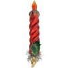 Clayre & Eef 6GL4711 Pendentif de Noël rouge argenté verre 4x3x17 cm style campagnard