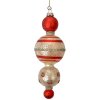 Clayre & Eef 6GL4712 Pendentif de Noël en verre Ø 6x17 cm rouge blanc style campagnard