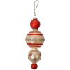Clayre & Eef 6GL4712 Pendentif de Noël en verre Ø 6x17 cm rouge blanc style campagnard