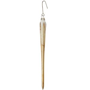 Clayre & Eef 6GL4714 Pendentif de Noël en verre Beige Gris Ø 2x21 cm style campagnard