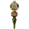 Clayre & Eef 6GL4715 Pendentif de Noël verre vert argent Ø 6x17 cm style campagnard