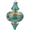 Clayre & Eef 6GL4716 Pendentif de Noël bleu argent Ø 8x13 cm verre style campagne
