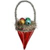 Clayre & Eef 6GL4717 Pendentif de Noël en verre rouge argent Ø 6x10 cm style campagnard