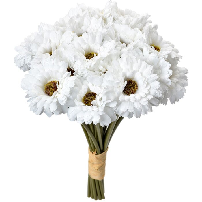Clayre & Eef 6PL0394W Bouquet de fleurs artificielles blanc 18 pièces 15x15x30 cm