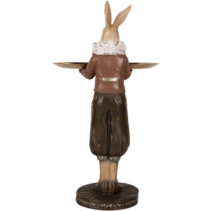 Clayre & Eef 6PR5360 Décoration Lapin avec bol Beige Marron 18x17x31 cm