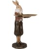 Clayre & Eef 6PR5360 Décoration Lapin avec bol Beige Marron 18x17x31 cm