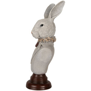 Clayre & Eef 6PR5361 Décoration Buste Lapin Gris Marron 15x13x39 cm