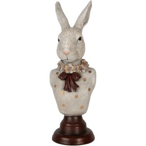 Clayre & Eef 6PR5362 Décoration Buste Lapin Gris 13x12x39 cm