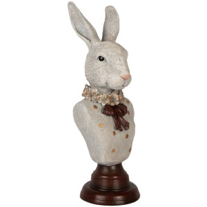 Clayre & Eef 6PR5362 Décoration Buste Lapin Gris 13x12x39 cm