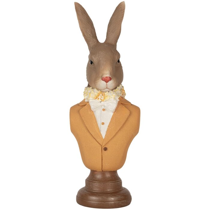Clayre & Eef 6PR5363 Décoration Buste de lapin brun orange 7x5x19 cm