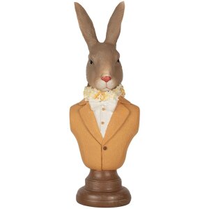 Clayre & Eef 6PR5363 Décoration Buste de lapin brun orange 7x5x19 cm