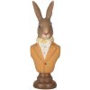 Clayre & Eef 6PR5363 Décoration Buste de lapin brun orange 7x5x19 cm