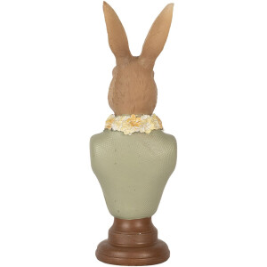 Clayre & Eef 6PR5364 Décoration Buste Lapin Marron Vert 6x5x18 cm Polyrésine