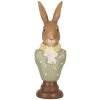 Clayre & Eef 6PR5364 Décoration Buste Lapin Marron Vert 6x5x18 cm Polyrésine