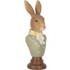 Clayre & Eef 6PR5364 Décoration Buste Lapin Marron Vert 6x5x18 cm Polyrésine