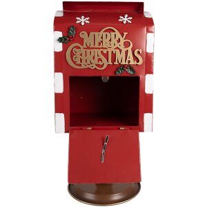 Clayre & Eef 6Y5633 Boîte aux lettres rouge brun 27x22x51 cm style campagnard Noël