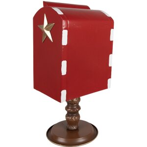 Clayre & Eef 6Y5633 Boîte aux lettres rouge brun 27x22x51 cm style campagnard Noël