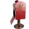 Clayre & Eef 6Y5633 Boîte aux lettres rouge brun 27x22x51 cm style campagnard Noël