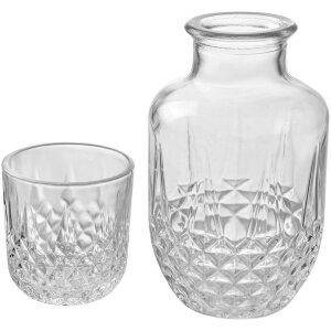 Clayre & Eef 6GL4720 Carafe avec verre Classique 550 ml 150 ml Transparent
