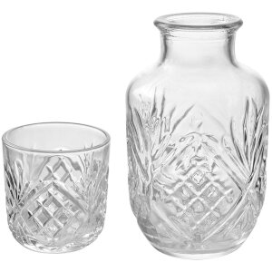 Clayre & Eef 6GL4721 Carafe avec verre Ø9x19cm 150ml 550ml Transparent