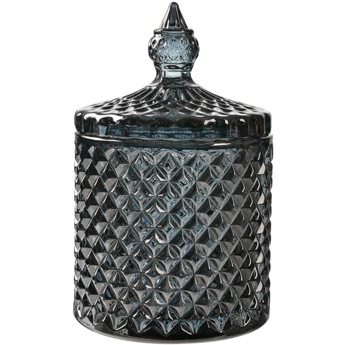 Clayre & Eef 6GL4722 Bocal à provisions avec couvercle Verre Gris Ø 9x14 cm Classique