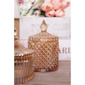 Pot de conserves en verre avec couvercle jaune Ø9x14 cm
