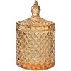 Pot de conserves en verre avec couvercle jaune Ø9x14 cm