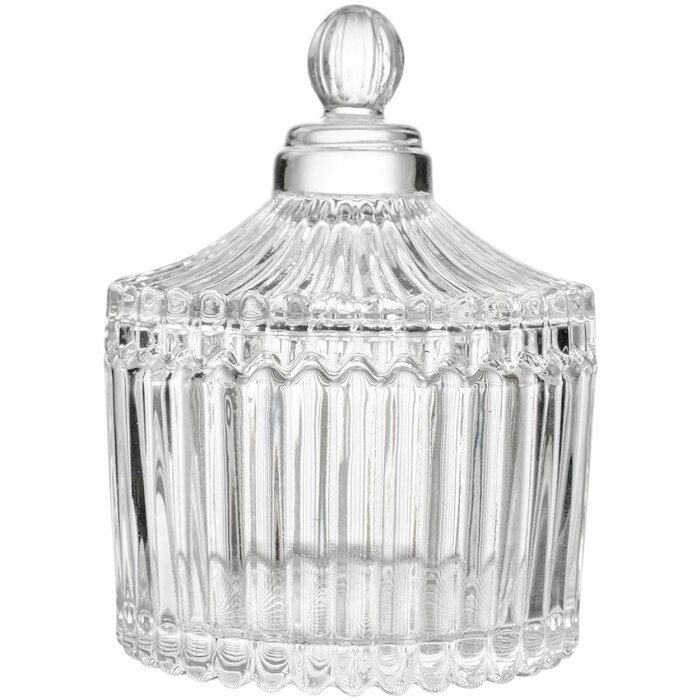 Clayre & Eef 6GL4725 Pot en verre avec couvercle Verre Ø7xH9cm Transparent