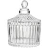 Clayre & Eef 6GL4725 Pot en verre avec couvercle Verre Ø7xH9cm Transparent