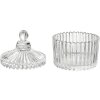 Clayre & Eef 6GL4725 Pot en verre avec couvercle Verre Ø7xH9cm Transparent