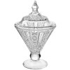 Clayre & Eef Bonbonnière Verre Ø12x19cm avec Couvercle Motifs Relief Transparente