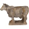 Bassin de fleurs Clayre & Eef 6MG0110 Forme de vache Gris-Beurre 36x15x28 cm Aspect antique
