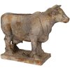 Bassin de fleurs Clayre & Eef 6MG0110 Forme de vache Gris-Beurre 36x15x28 cm Aspect antique