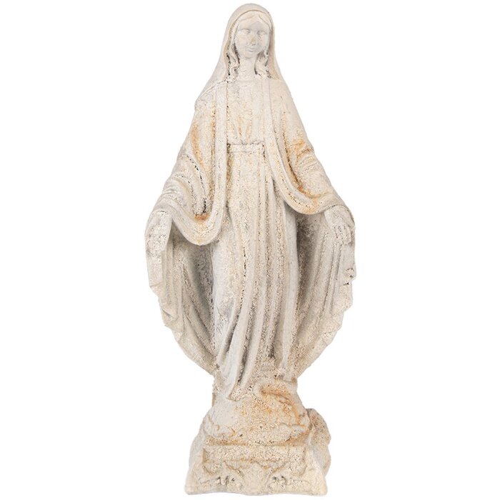 Clayre & Eef Statue de Vierge beige marron 17x12x41 cm en magnésium