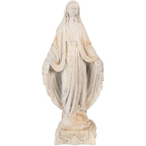 Clayre & Eef Statue de Vierge beige marron 17x12x41 cm en magnésium