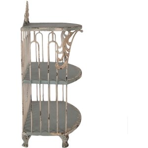 Clayre & Eef 6Y5719 Étagère murale en fer vert-beige 38x23x55 cm style vintage