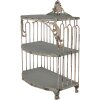 Clayre & Eef 6Y5719 Étagère murale en fer vert-beige 38x23x55 cm style vintage
