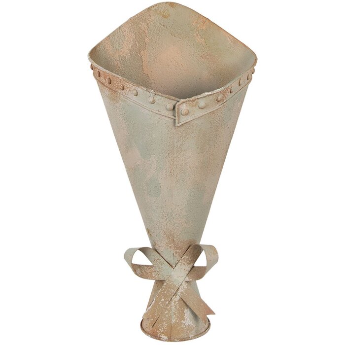 Clayre & Eef Pot de fleurs fer tons verts look vintage 50 cm