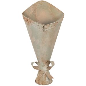 Clayre & Eef Pot de fleurs fer tons verts look vintage 50 cm